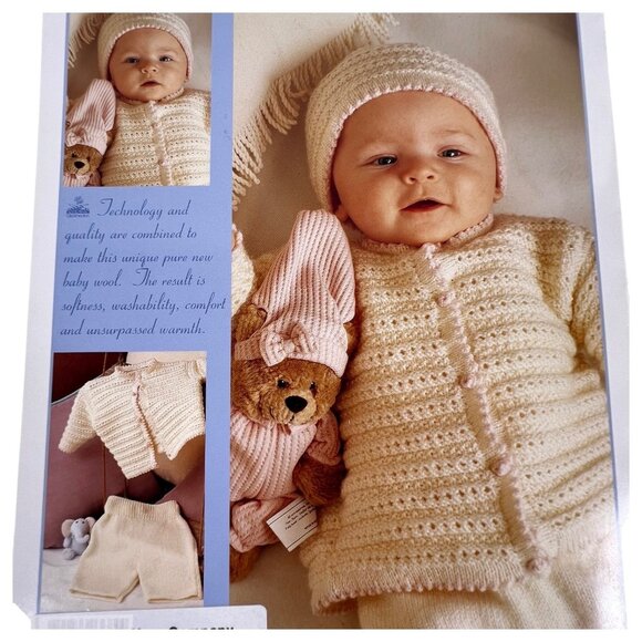 2 Cleckheaton Yarn baby Knitting Pattern Pamphlets Sweaters Hats Dress 1-6 & 0-9 - Picture 9 of 10